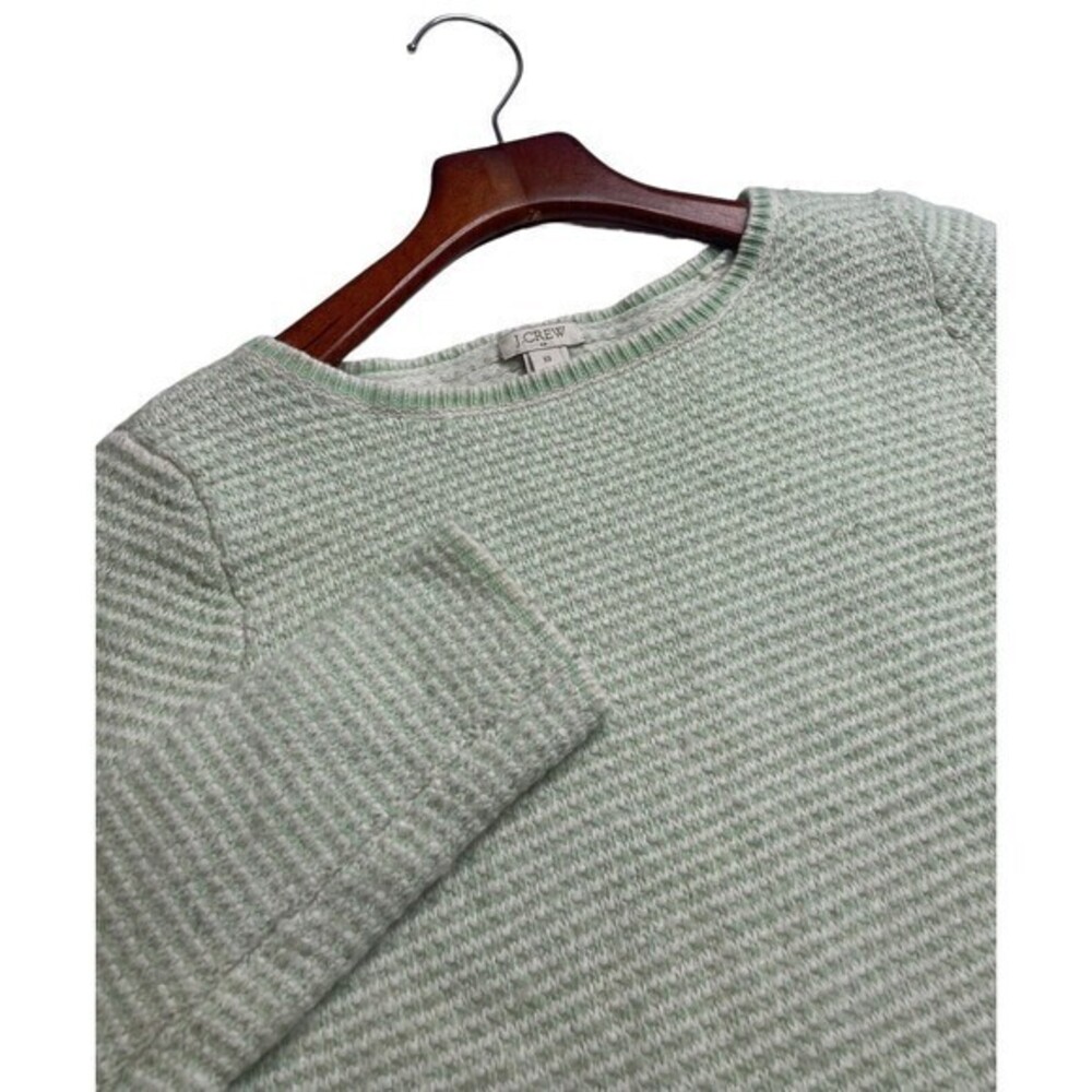 J Crew Women's  Wool Blend Striped Boat Neck‎ Preppie Sweater Green Nautical XS